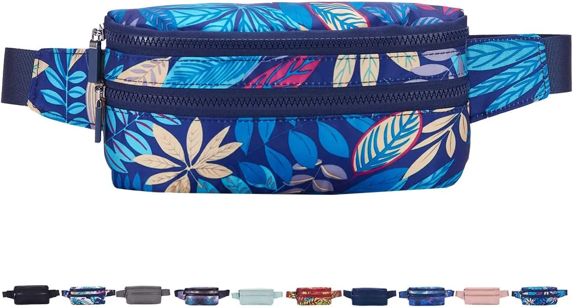 Goothdurs Fanny Pack for Women Men Fashion Waist Bag Waterproof Hip Bum Bag with Adjustable Belt for Running Travel Hiking Cycling Money