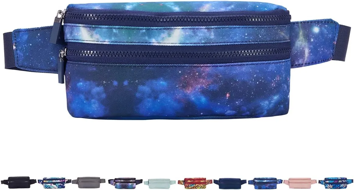 Goothdurs Fanny Pack for Women Men Fashion Waist Bag Waterproof Hip Bum Bag with Adjustable Belt for Running Travel Hiking Cycling Money