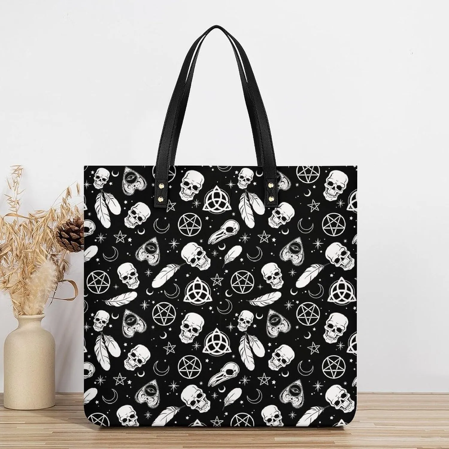 Gothic Magic Witch Witchy Leather Handbag with Large Space, Fashionable Handbag
