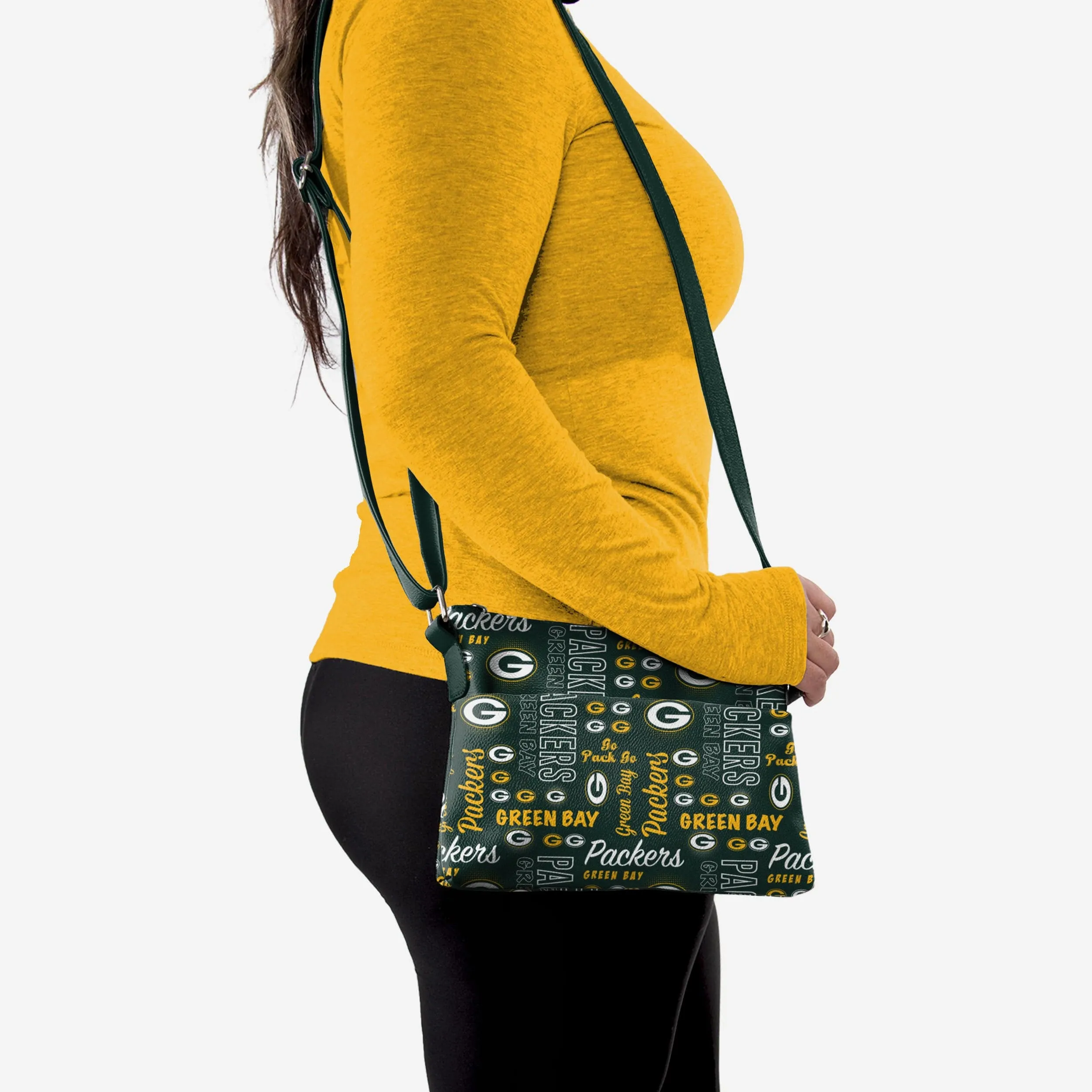 Green Bay Packers Spirited Style Printed Collection Foldover Tote Bag