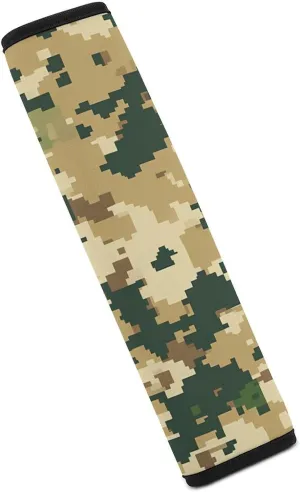 Green Brown Camouflage Fashion Car Seat Belt Cover Pad for Shoulder Bag Camera Soft Comfort Accessories 1PCS
