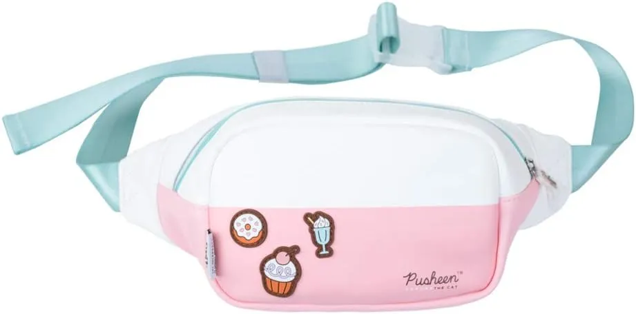 Grupo Erik Pusheen Rose Collection, Bumbag White/Pink, std Pusheen Gift For Girls, Fanny Bag Travel Waist Bag, Pink Bag - Kawaii Bag