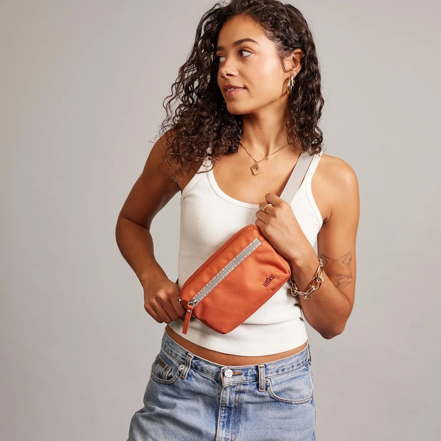 Haiku Hopper | Waist, Hip, Fanny Pack, Belt Bag Purse | with adjustable belt Clip | Rustic Clay