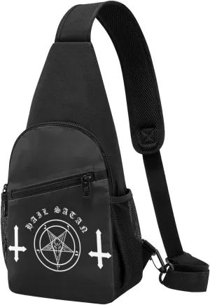 Hail Satan Satanic Pentagram Adjustable Fanny Pack Waist Bag For Travel Sports