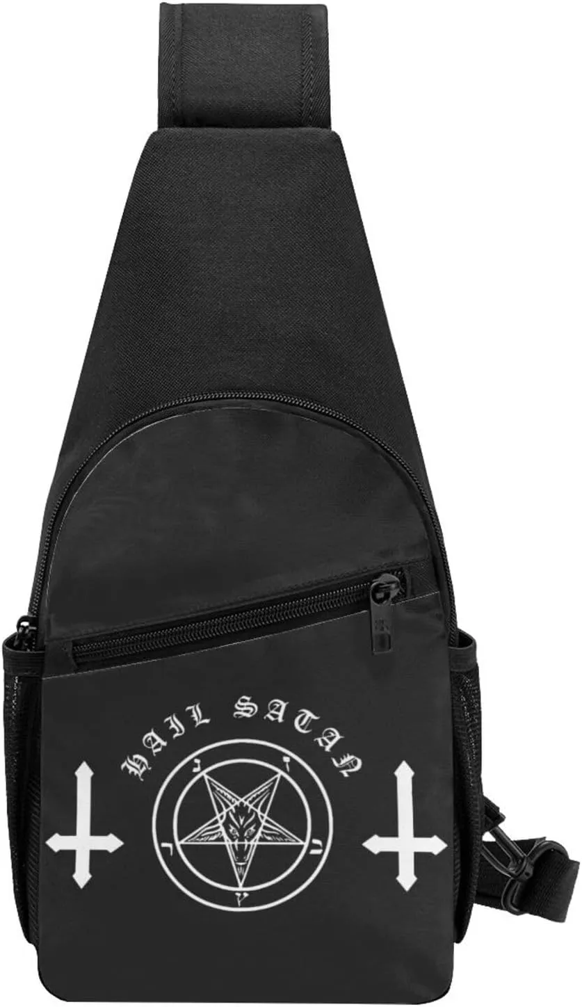 Hail Satan Satanic Pentagram Adjustable Fanny Pack Waist Bag For Travel Sports