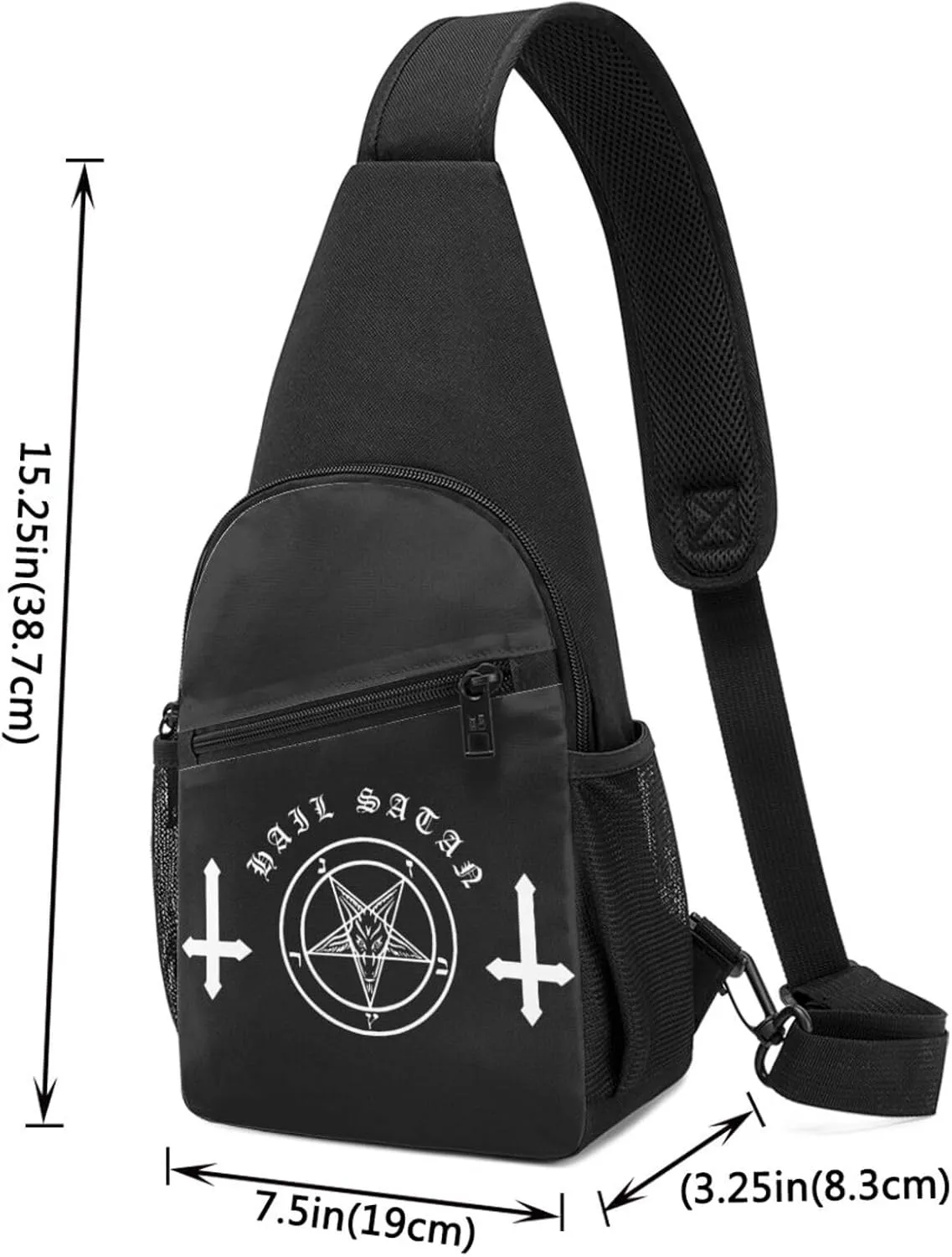 Hail Satan Satanic Pentagram Adjustable Fanny Pack Waist Bag For Travel Sports