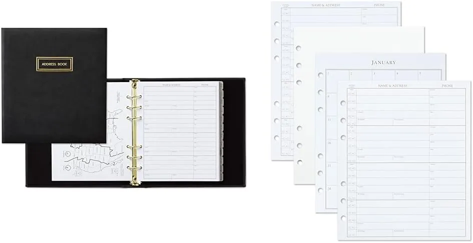 Hallmark Refillable Address Book with 44 Replacement Pages