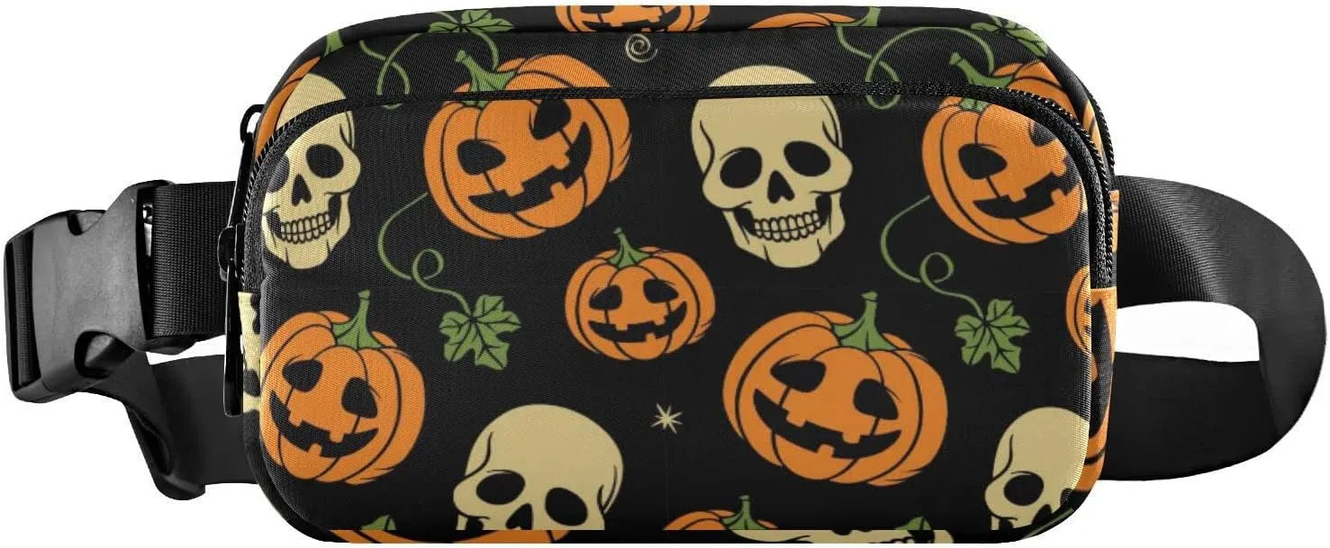 Halloween Pumpkins Fanny Pack for Women Men Crossbody Belt Bag Fashion Waist Packs Purse with Adjustable Strap Dupes for Workout Travel Outdoors
