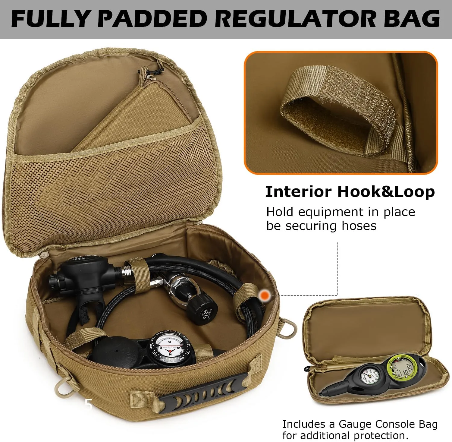 HAMBOLY Scuba Regulator Bag Padded Diving Regulator Protective Case Diving Snorkeling Gear Storage Carry Pouch