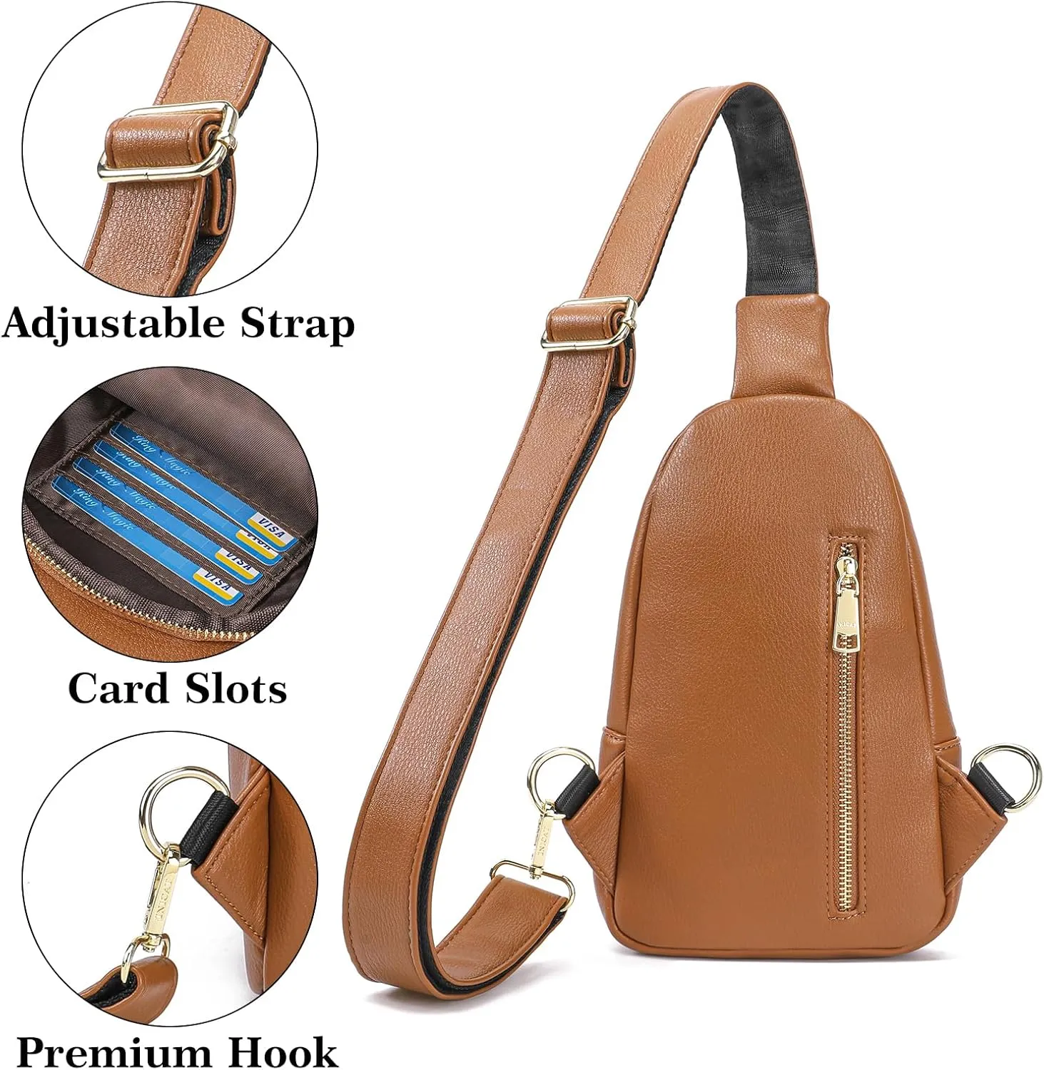 Haytijoe Crossbody Bags for Women Leather Sling Bag Anti-theft Cross Body Bag Travel Sling Purse Chest Bags Fanny Packs