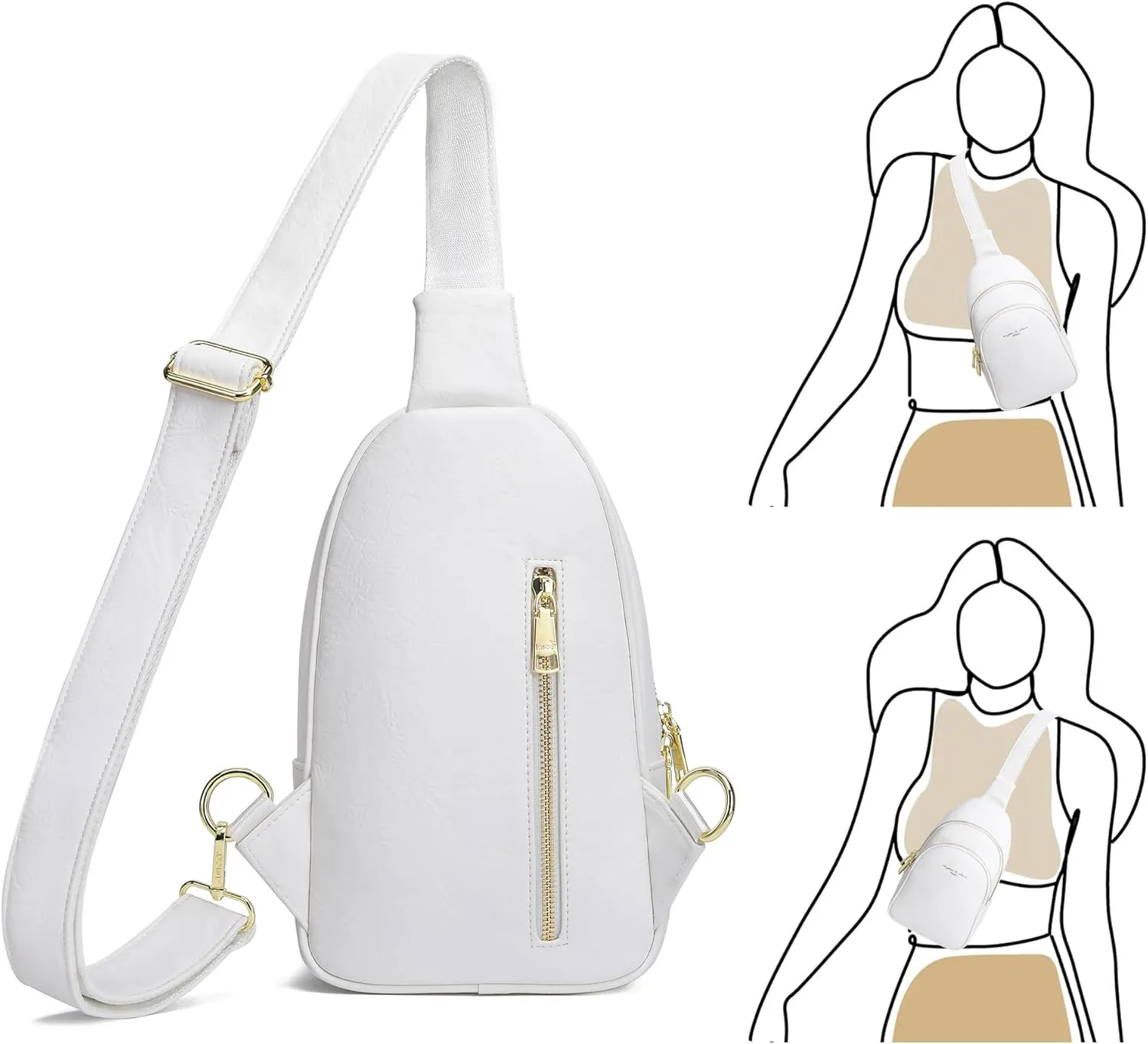 Haytijoe Crossbody Bags for Women Leather Sling Bag Anti-theft Cross Body Bag Travel Sling Purse Chest Bags Fanny Packs