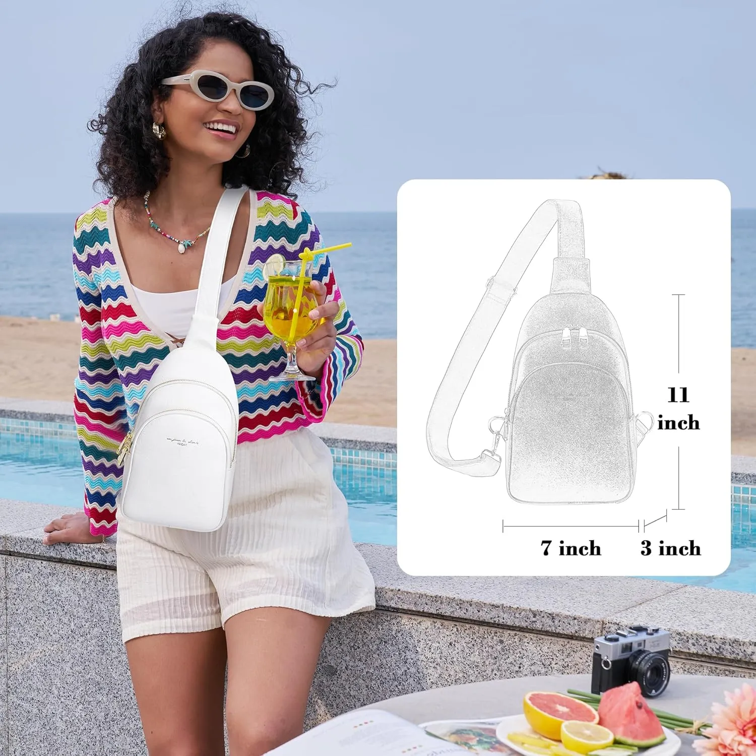 Haytijoe Crossbody Bags for Women Leather Sling Bag Anti-theft Cross Body Bag Travel Sling Purse Chest Bags Fanny Packs