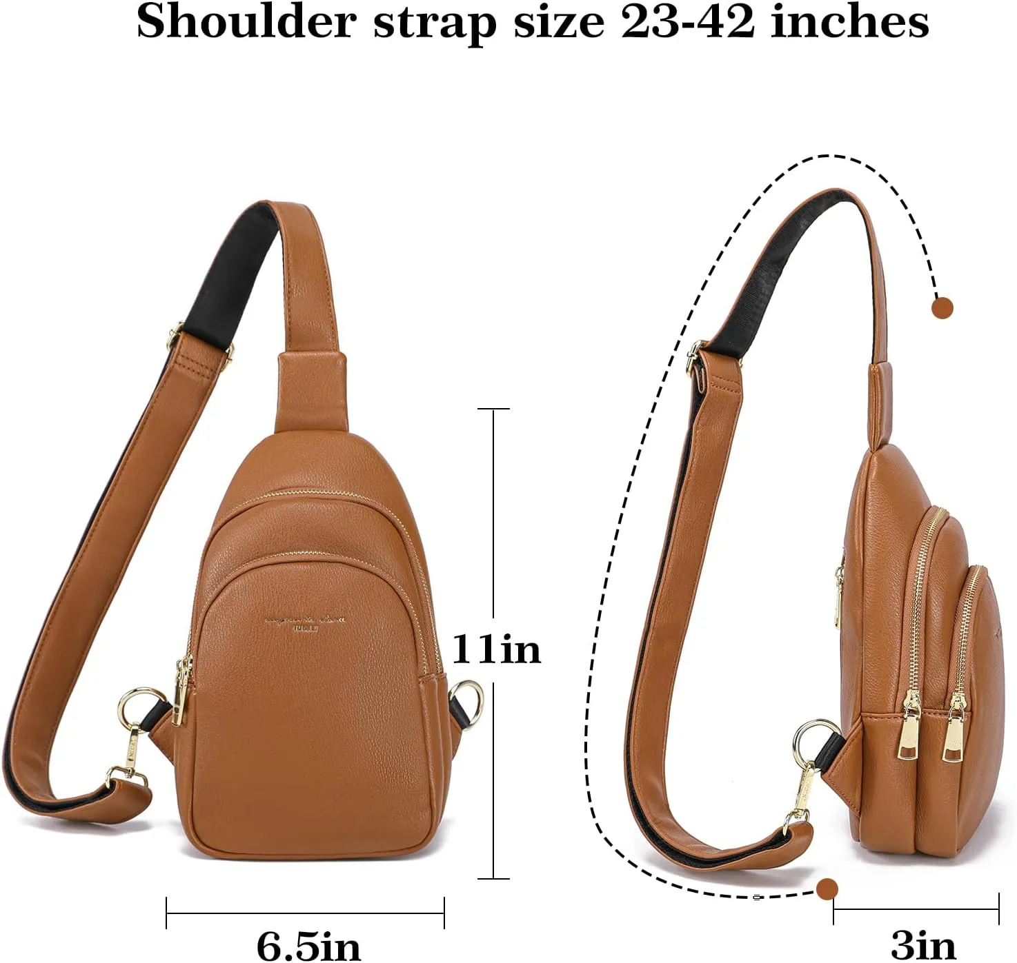 Haytijoe Crossbody Bags for Women Leather Sling Bag Anti-theft Cross Body Bag Travel Sling Purse Chest Bags Fanny Packs
