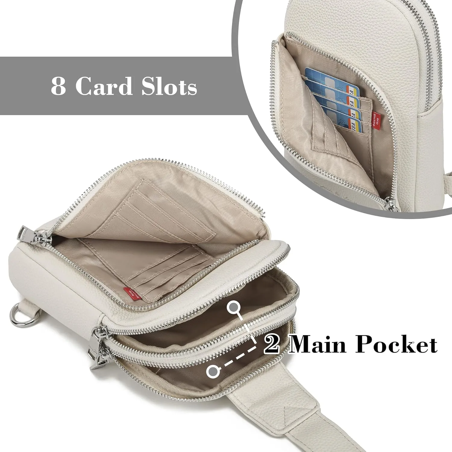 Haytijoe RFID Blocking Crossbody Bags for Women Travel Small Sling Bag Leather Cross Body Bag for Woman Fanny Packs Chest Bag