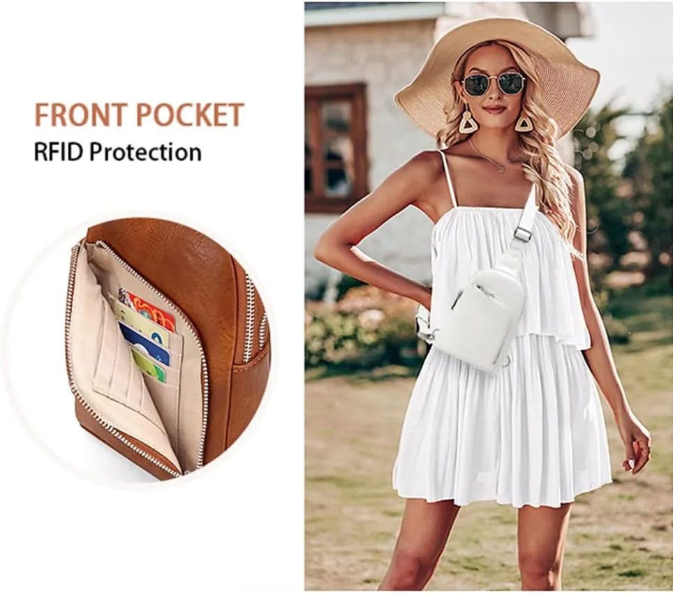 Haytijoe RFID Blocking Crossbody Bags for Women Travel Small Sling Bag Leather Cross Body Bag for Woman Fanny Packs Chest Bag
