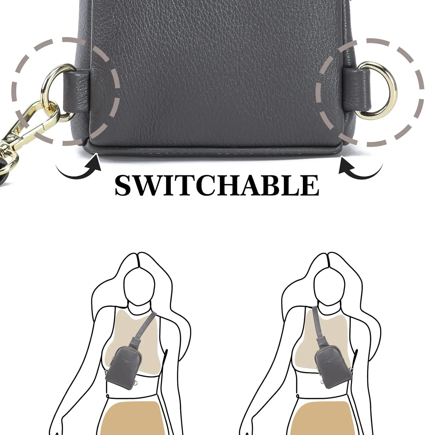 Haytijoe Small Crossbody Sling Bag for Women Travel Purses Anti Theft Cross Body Bag for Woman Fanny Packs