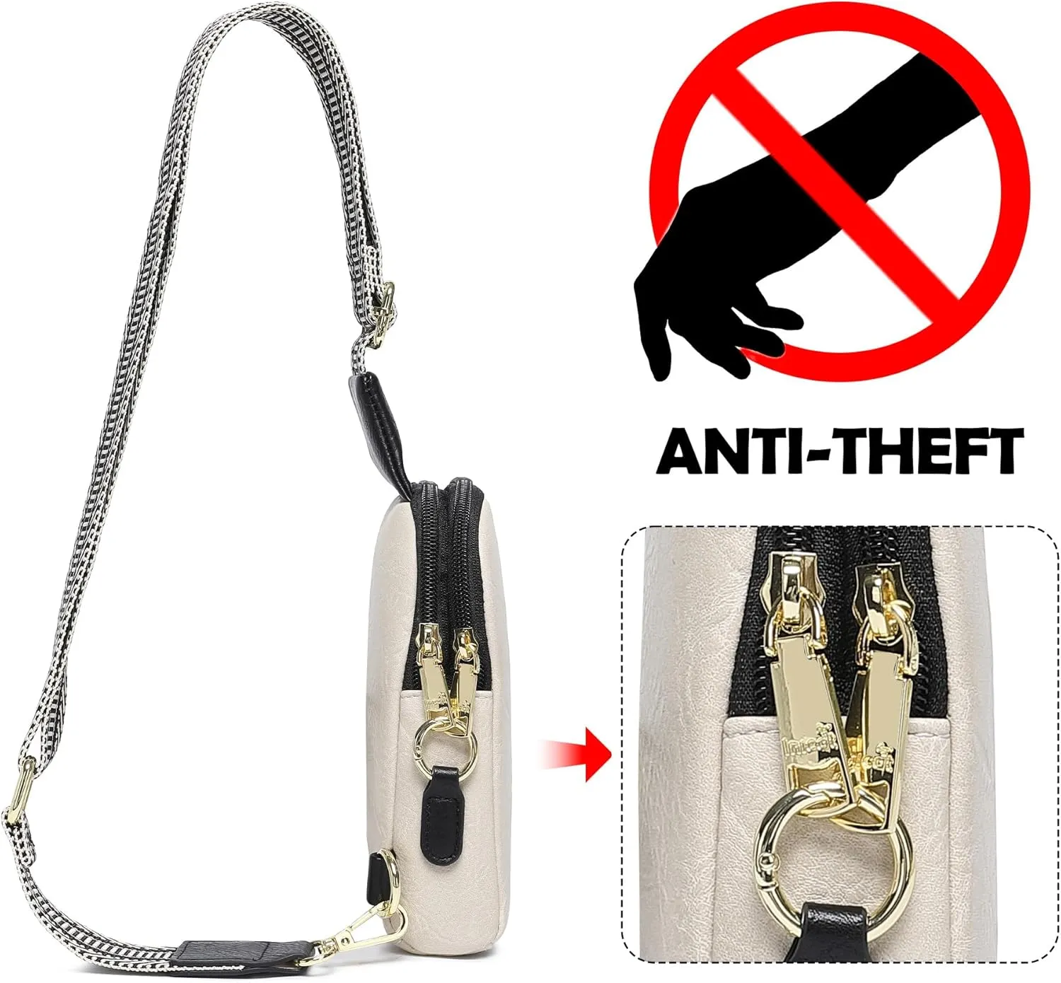 Haytijoe Small Crossbody Sling Bag for Women Travel Purses Anti Theft Cross Body Bag for Woman Fanny Packs