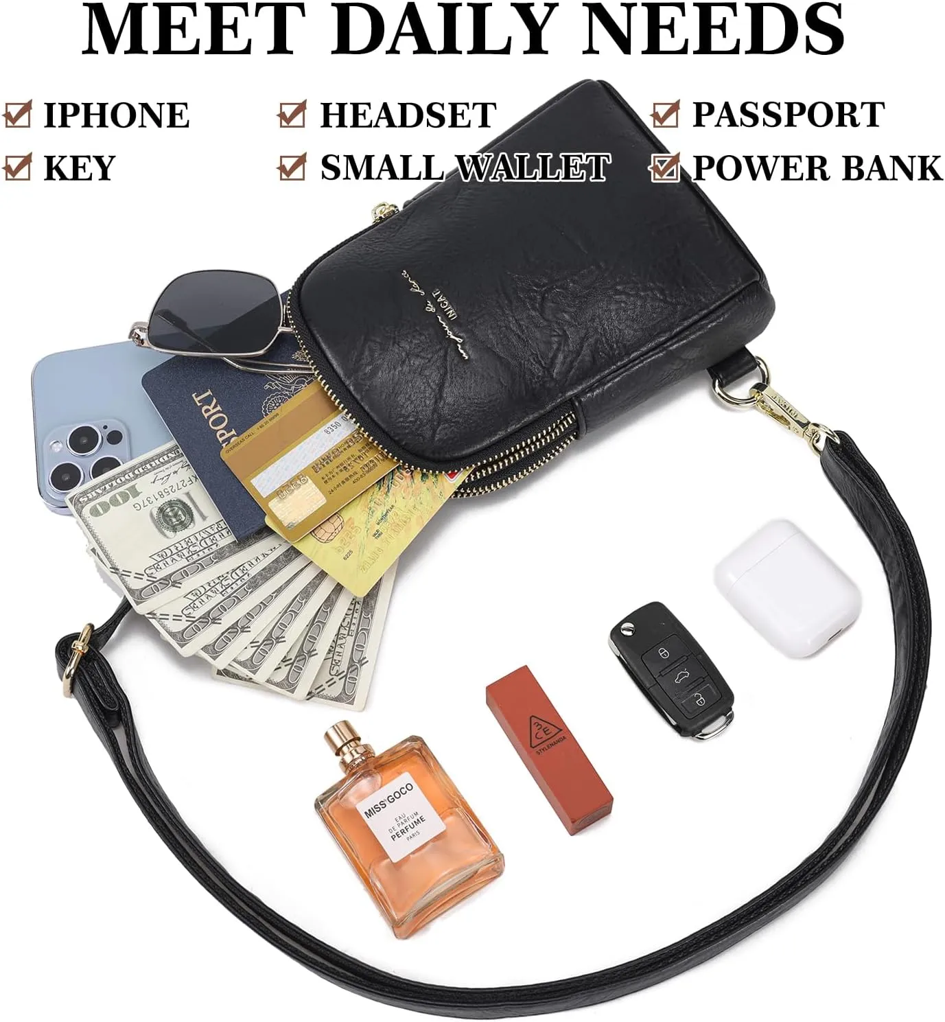 Haytijoe Small Crossbody Sling Bag for Women Travel Purses Anti Theft Cross Body Bag for Woman Fanny Packs