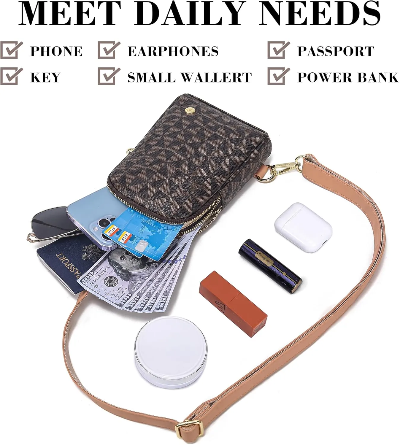 Haytijoe Small Crossbody Sling Bag for Women Travel Purses Anti Theft Cross Body Bag for Woman Fanny Packs