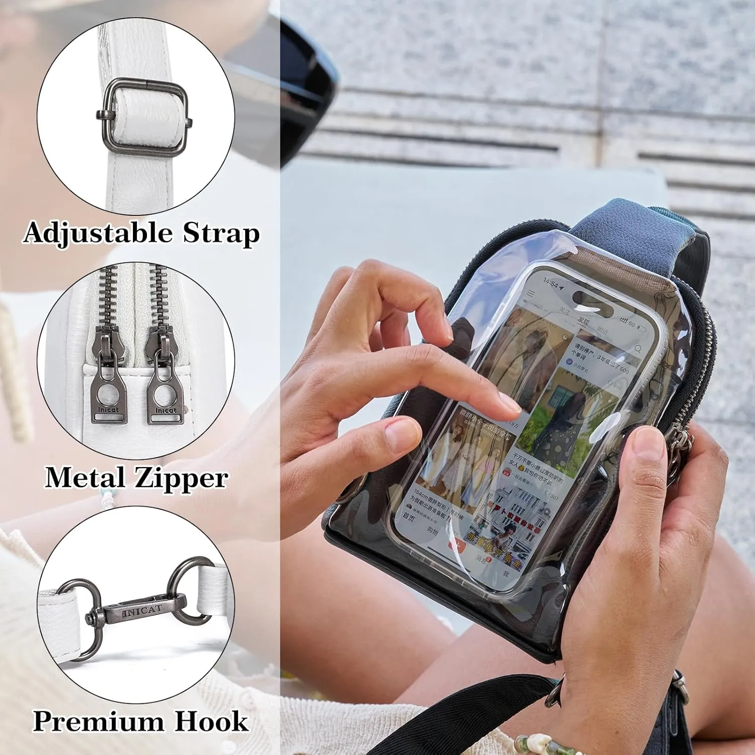 Haytijoe Touchscreen Sling Bag for Women Travel Crossbody Cell Phone Purse Anti Theft Cross Body Bag for Woman