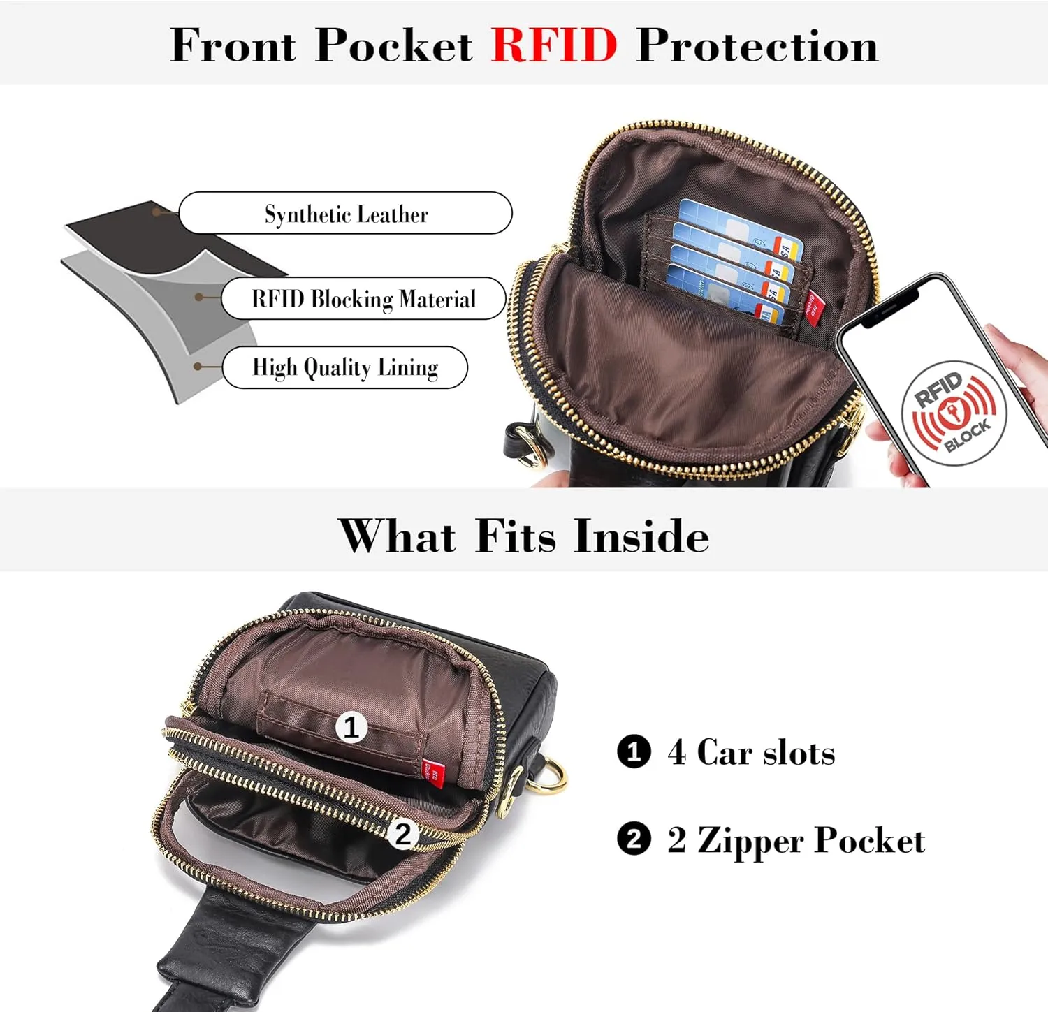 Haytijoe Touchscreen Sling Bag for Women Travel Crossbody Cell Phone Purse Anti Theft Cross Body Bag for Woman
