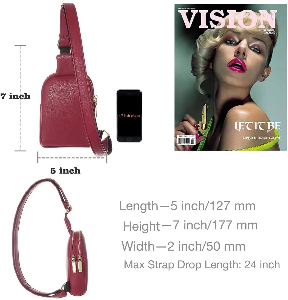 Haytijoe Touchscreen Sling Bag for Women Travel Crossbody Cell Phone Purse Anti Theft Cross Body Bag for Woman