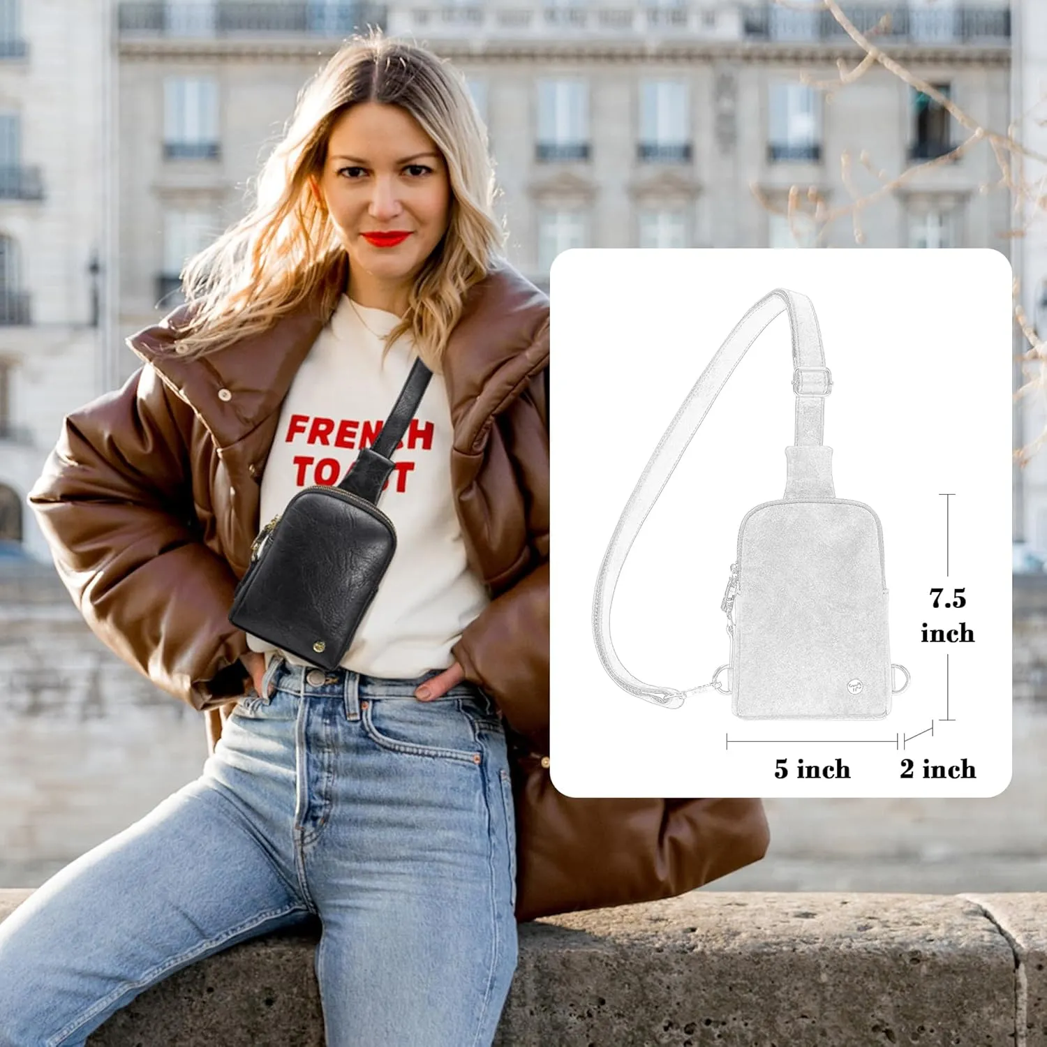 Haytijoe Touchscreen Sling Bag for Women Travel Crossbody Cell Phone Purse Anti Theft Cross Body Bag for Woman