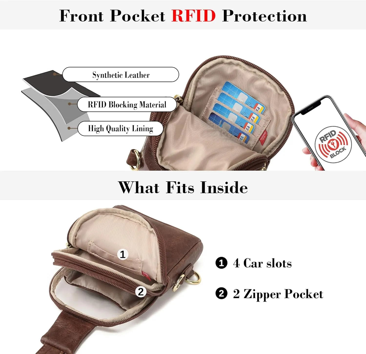 Haytijoe Touchscreen Sling Bag for Women Travel Crossbody Cell Phone Purse Anti Theft Cross Body Bag for Woman