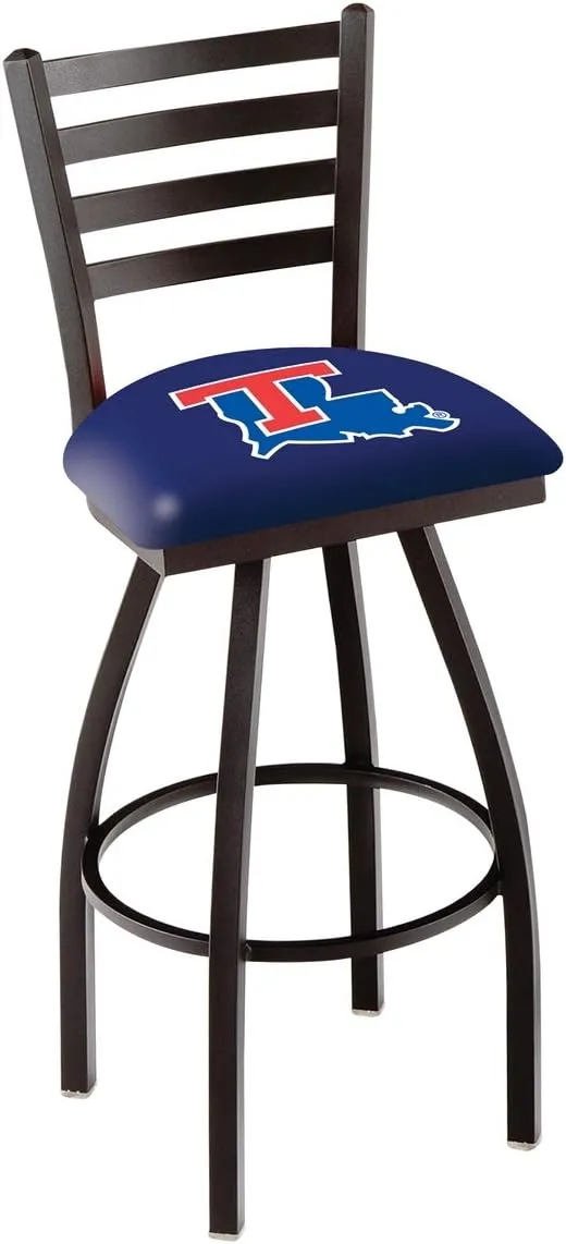 HBS L014 - Black Wrinkle Louisiana Tech Swivel Bar Stool with Ladder Style Back by The Holland Bar Stool Co.