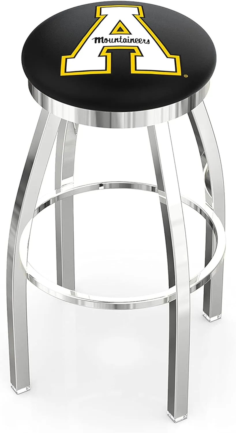 HBS L8C2C - Chrome Appalachian State Swivel Bar Stool with Accent Ring by The Holland Bar Stool Company