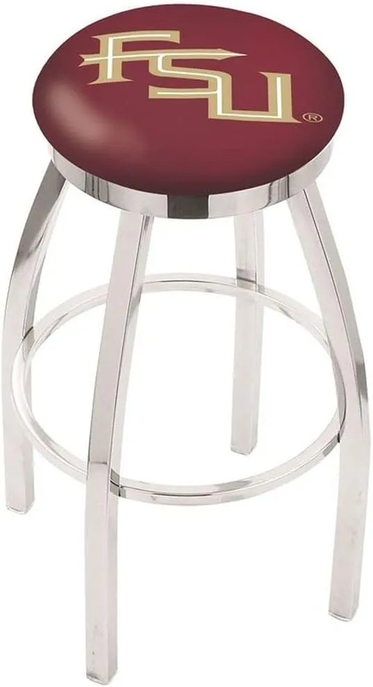 HBS L8C2C - Chrome Boston College Swivel Bar Stool with Accent Ring by The Holland Bar Stool Company