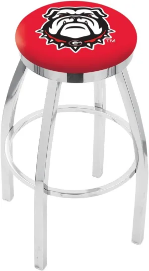 HBS L8C2C Georgia Bulldog 30" Swivel Bar Stool with Chrome Finish