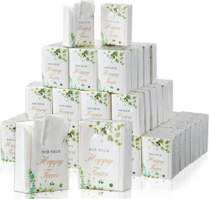 Henoyso 120 Pack Wedding Facial Tissues Welcome Bags Happy Tears Pocket Mini Tissues 4 Ply Travel Size Wipes 7 Sheets Each Pack for Wedding Guests Party Favors