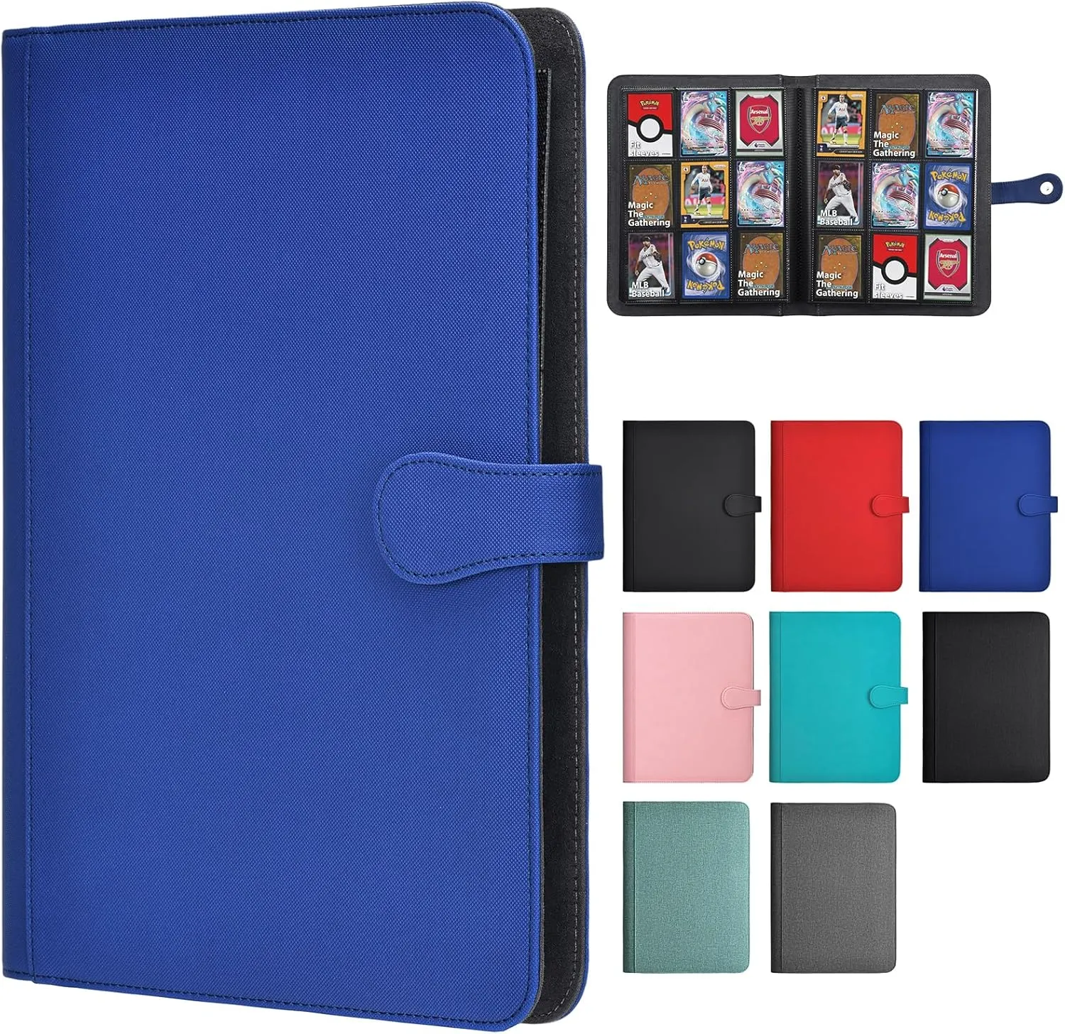 HerriaT Trading Card Binder, 9 Pocket PU Cover Card Collection Binder for 360 Cards, Premium Card Book, Sturdy Card Holder Folders, Card Album for YuGiOh, MTG, TCG, Game Cards & Sports Cards
