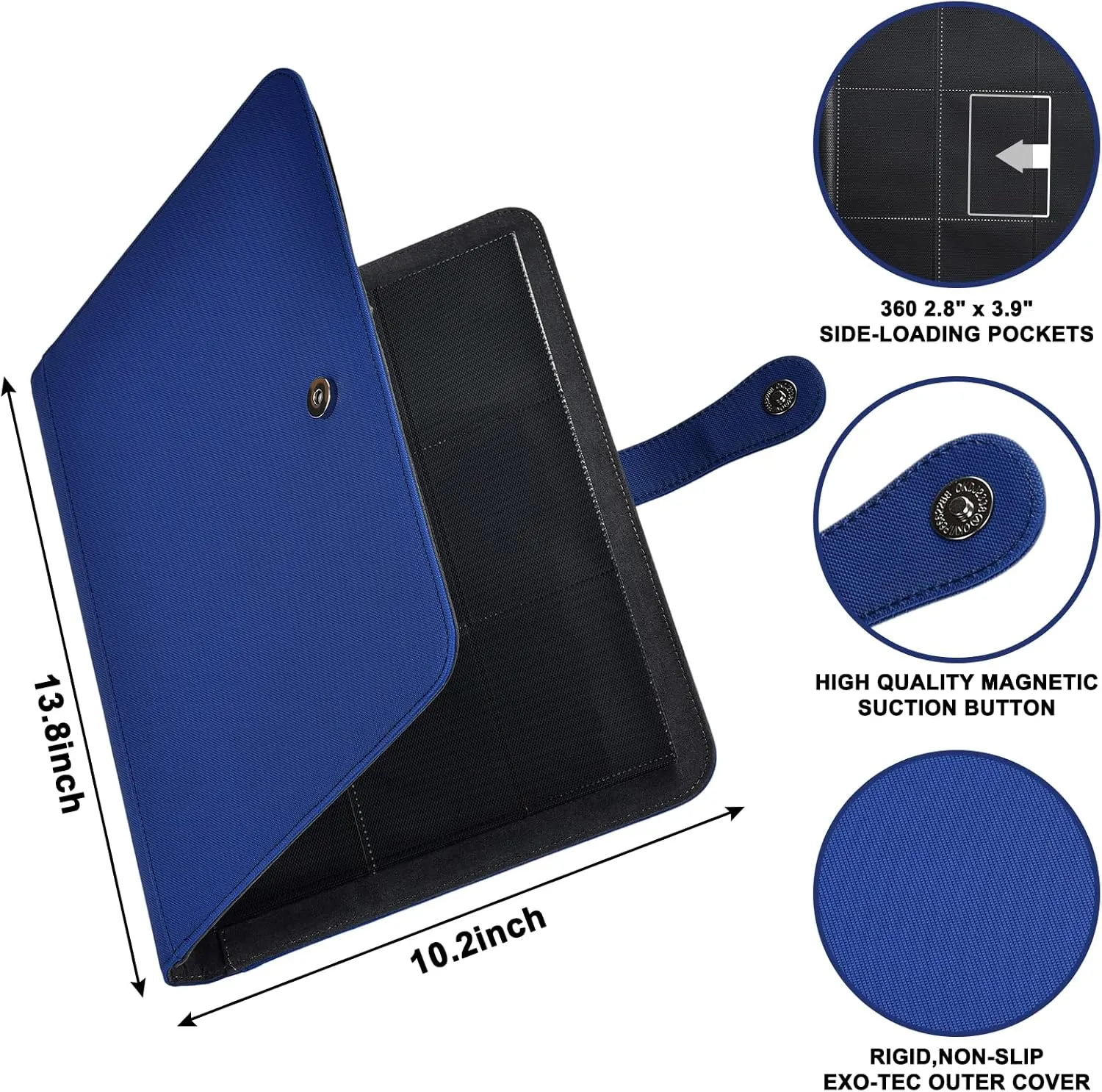 HerriaT Trading Card Binder, 9 Pocket PU Cover Card Collection Binder for 360 Cards, Premium Card Book, Sturdy Card Holder Folders, Card Album for YuGiOh, MTG, TCG, Game Cards & Sports Cards