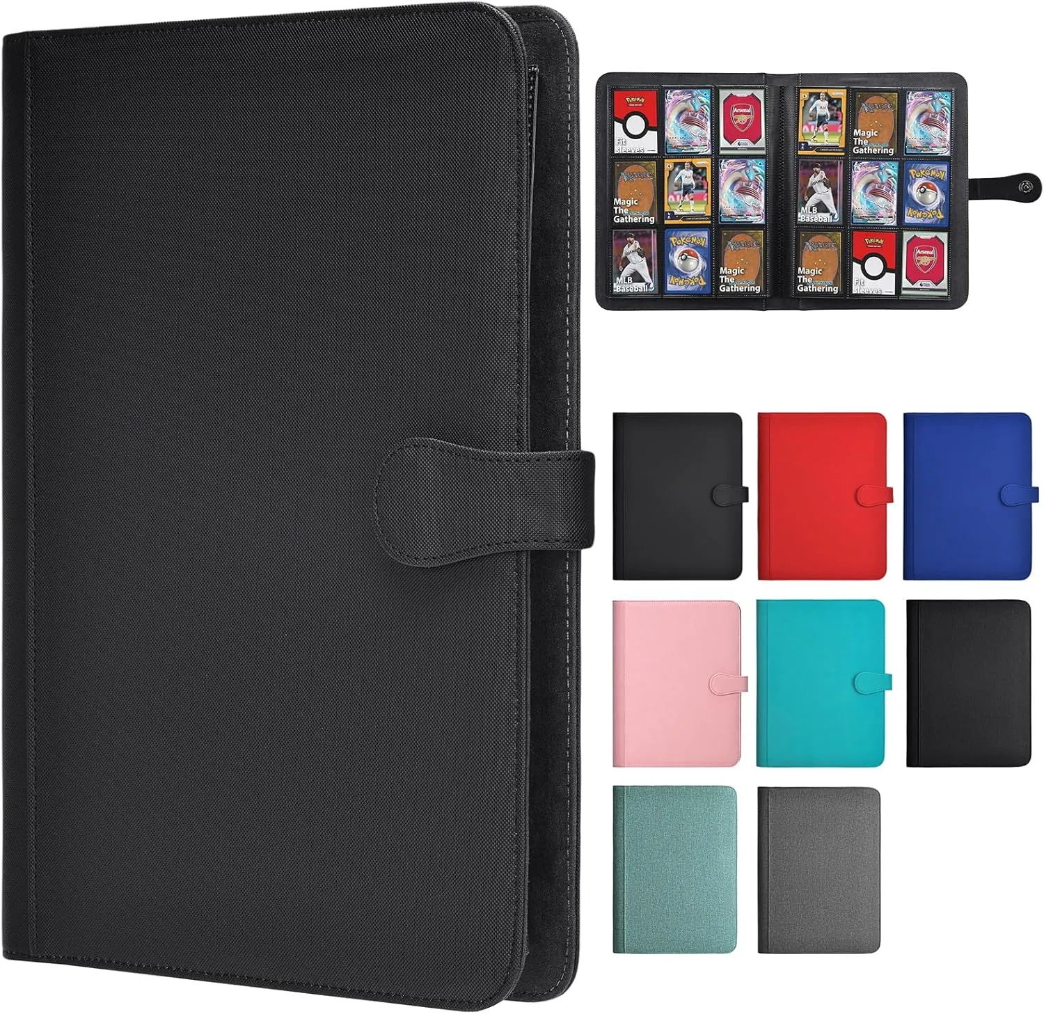 HerriaT Trading Card Binder, 9 Pocket PU Cover Card Collection Binder for 360 Cards, Premium Card Book, Sturdy Card Holder Folders, Card Album for YuGiOh, MTG, TCG, Game Cards & Sports Cards