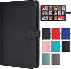 HerriaT Trading Card Binder, 9 Pocket PU Cover Card Collection Binder for 360 Cards, Premium Card Book, Sturdy Card Holder Folders, Card Album for YuGiOh, MTG, TCG, Game Cards & Sports Cards