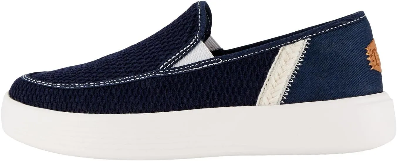 Hey Dude Unisex-Adult Sunapee Craft Shoes, Mesh Stripe Navy, 9 Women/7 Men