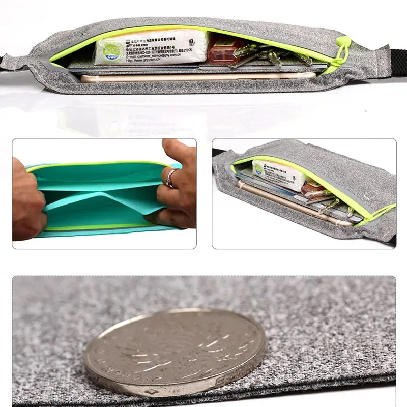 Hidden Waist Bag Sports Phone Men's Belt Bag Ultra-Thin Waterproof Mini Fanny Pack New Hot Women Run Light Waist Pouch