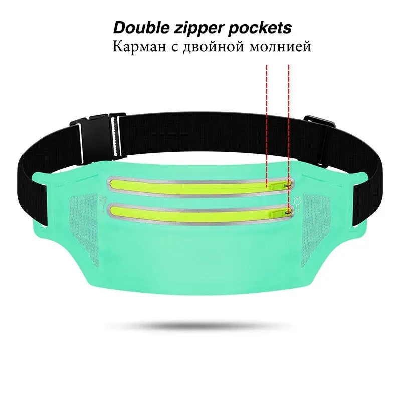 Hidden Waist Bag Sports Phone Men's Belt Bag Ultra-Thin Waterproof Mini Fanny Pack New Hot Women Run Light Waist Pouch