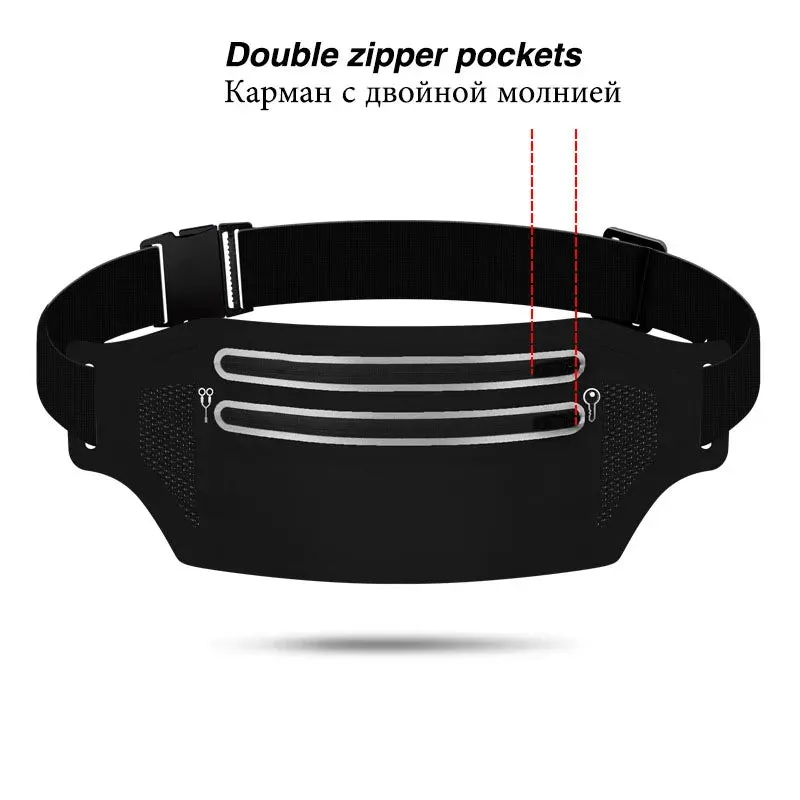 Hidden Waist Bag Sports Phone Men's Belt Bag Ultra-Thin Waterproof Mini Fanny Pack New Hot Women Run Light Waist Pouch