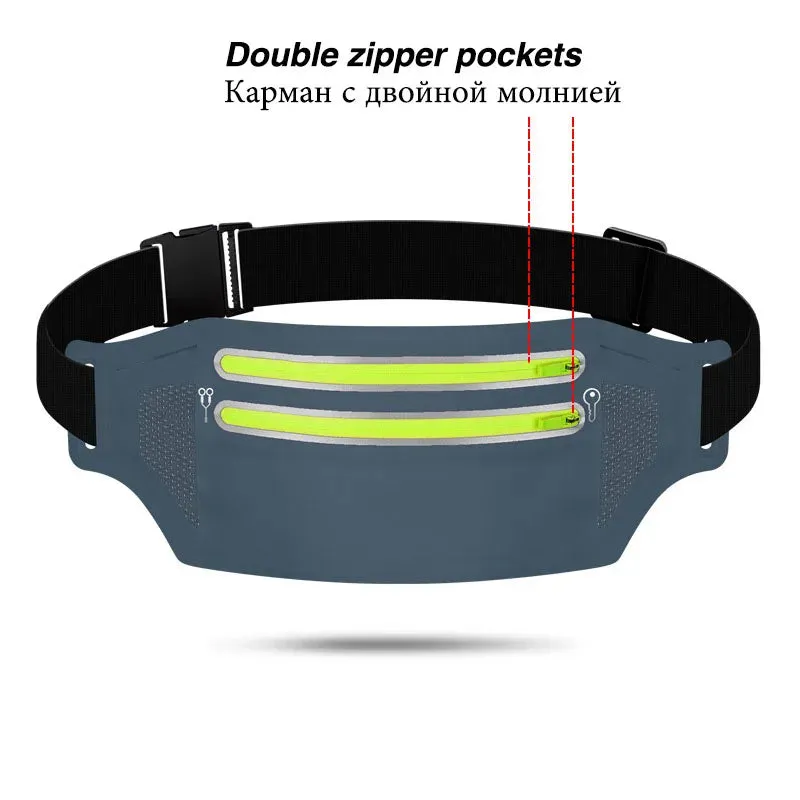 Hidden Waist Bag Sports Phone Men's Belt Bag Ultra-Thin Waterproof Mini Fanny Pack New Hot Women Run Light Waist Pouch