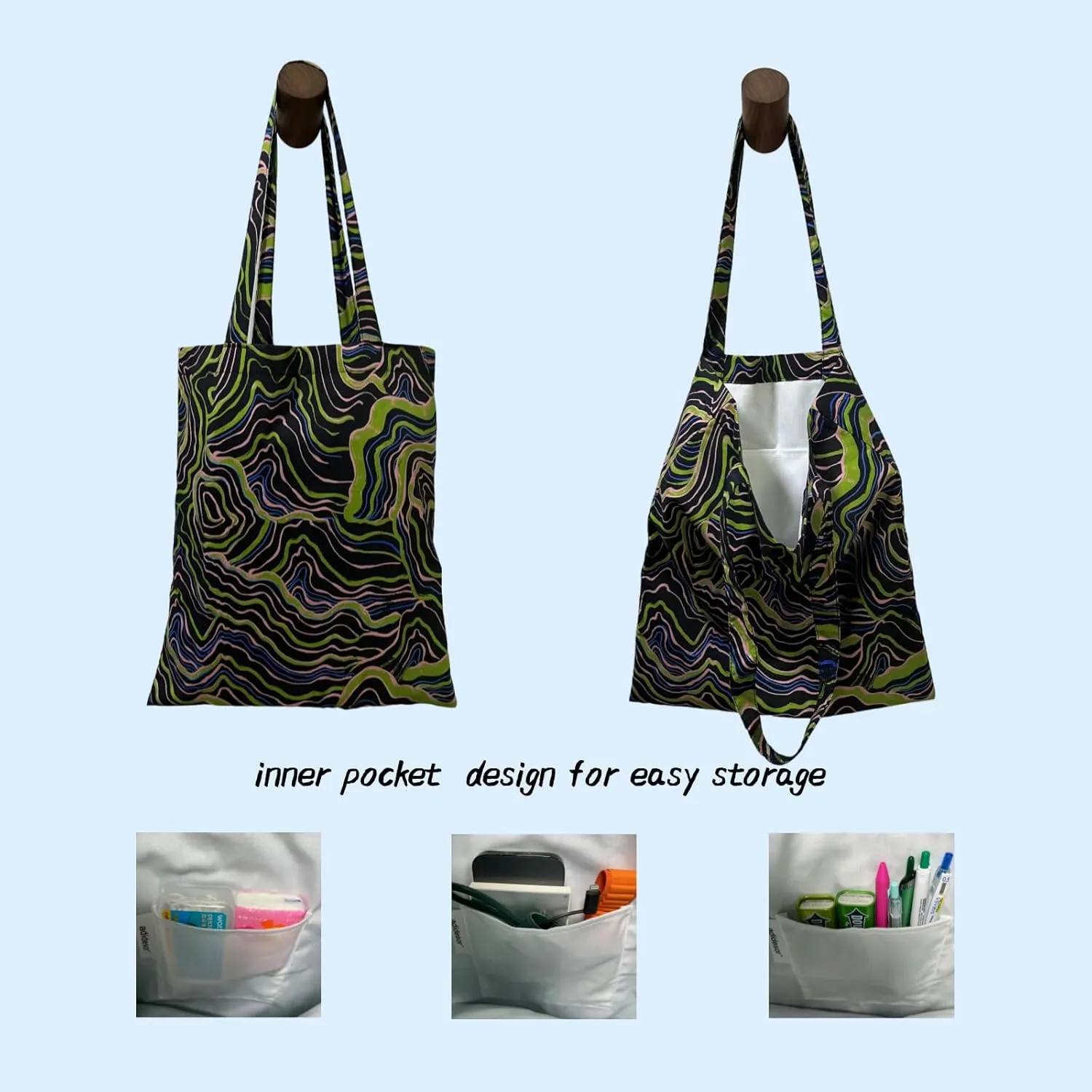 High-Density Cotton Stylish Shoulder Bag for Women, Reusable Tote Bag for Grocery, Shopping, Beach Bag