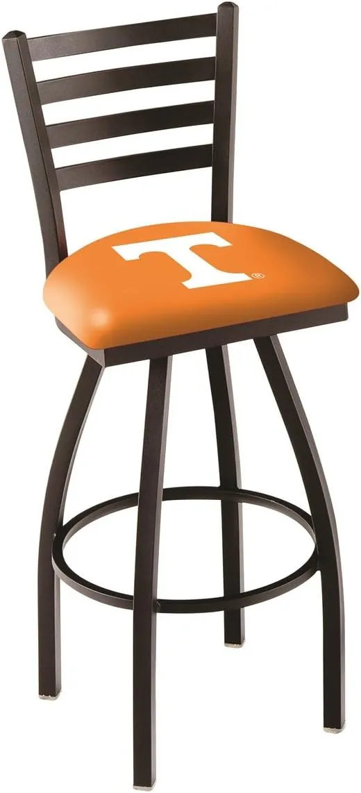 Holland Bar Stool Co. L014 - Black Wrinkle Boise State Swivel Bar Stool with Ladder Style Back by The