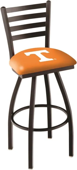 Holland Bar Stool Co. L014 - Black Wrinkle Boise State Swivel Bar Stool with Ladder Style Back by The