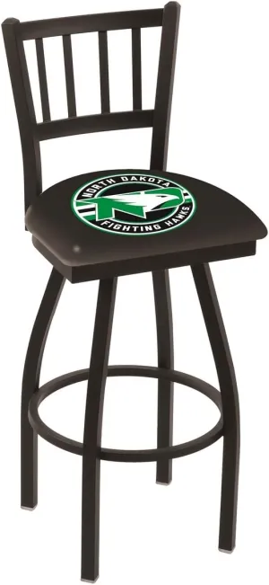 Holland Bar Stool Co. L018-36" Black Wrinkle North Dakota Swivel Bar Stool with Jailhouse Style Back by The
