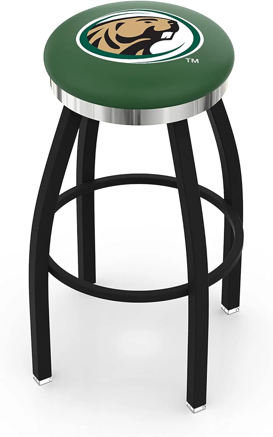 Holland Bar Stool Co. L018 - Black Wrinkle Georgetown Swivel Bar Stool with Jailhouse Style Back by The