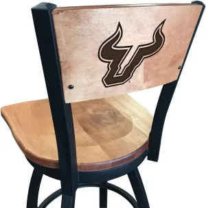 Holland Bar Stool Co. L038-25" Black Wrinkle South Florida Swivel Bar Stool with Laser Engraved Back by The