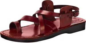 Holy Land Market Men/Women Biblical Jesus Leather Sandals/Slides From Jerusalem (Jesus - Style I)