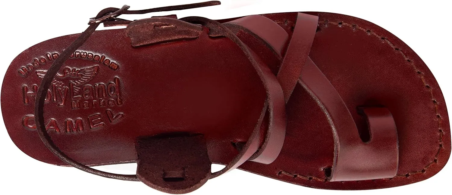 Holy Land Market Men/Women Biblical Jesus Leather Sandals/Slides From Jerusalem (Jesus - Style I)